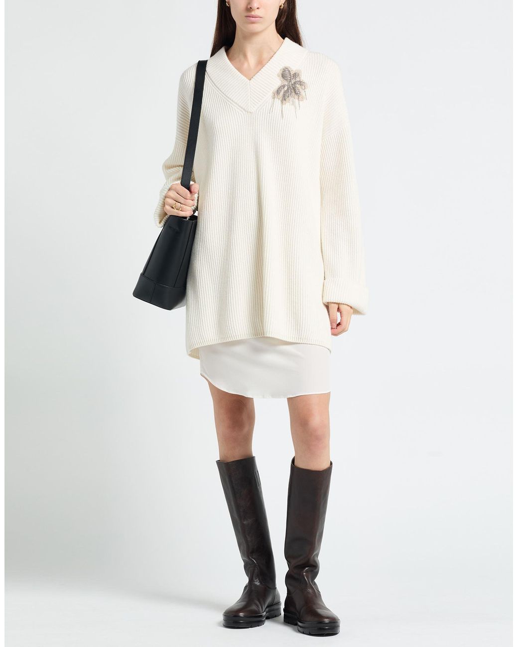 Brunello Cucinelli White Mini Dresses