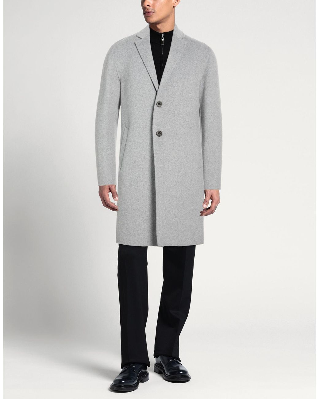 BRERAS Milano Gray Coat Wool, Polyester for men