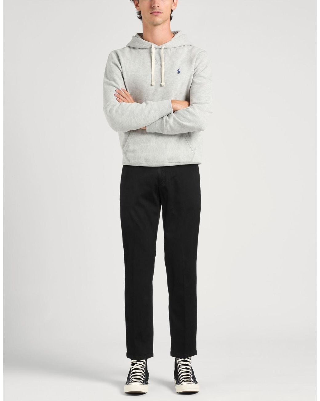 Michael Coal Black Pants Cotton, Elastane for men