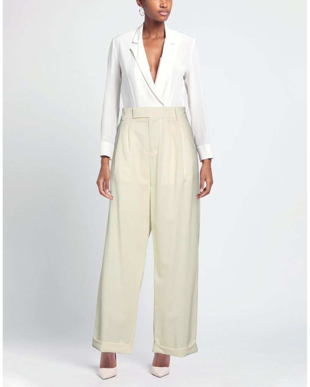 Briglia 1949 White Pants Wool, Polyester, Elastane