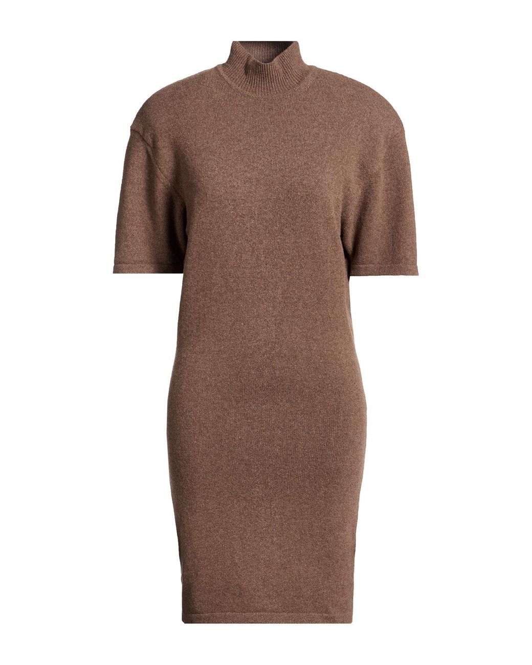 Jacquemus Brown Mini Dress Merino Wool, Polyamide