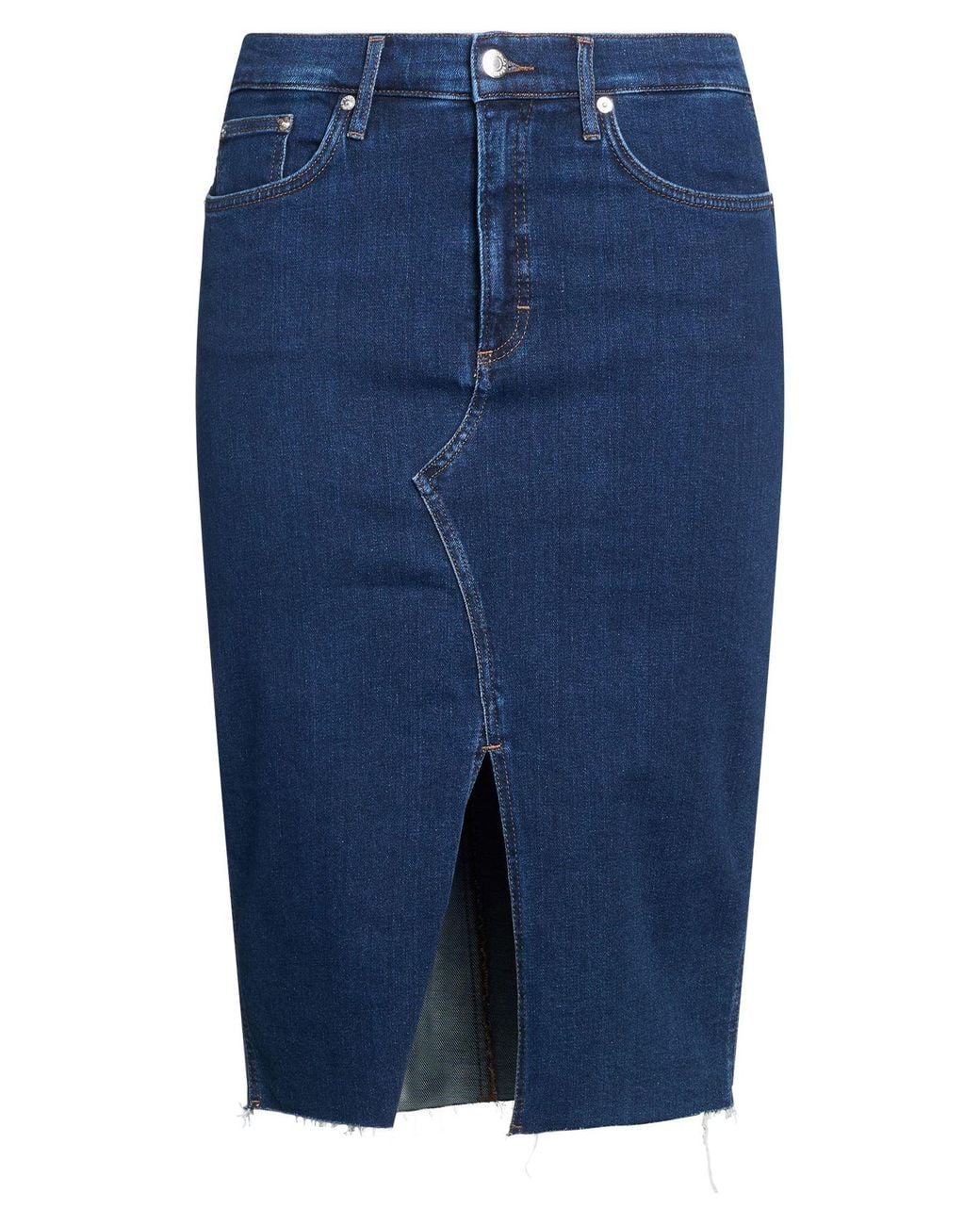 Veronica Beard Blue Denim Skirt Cotton, Polyester, Elastane