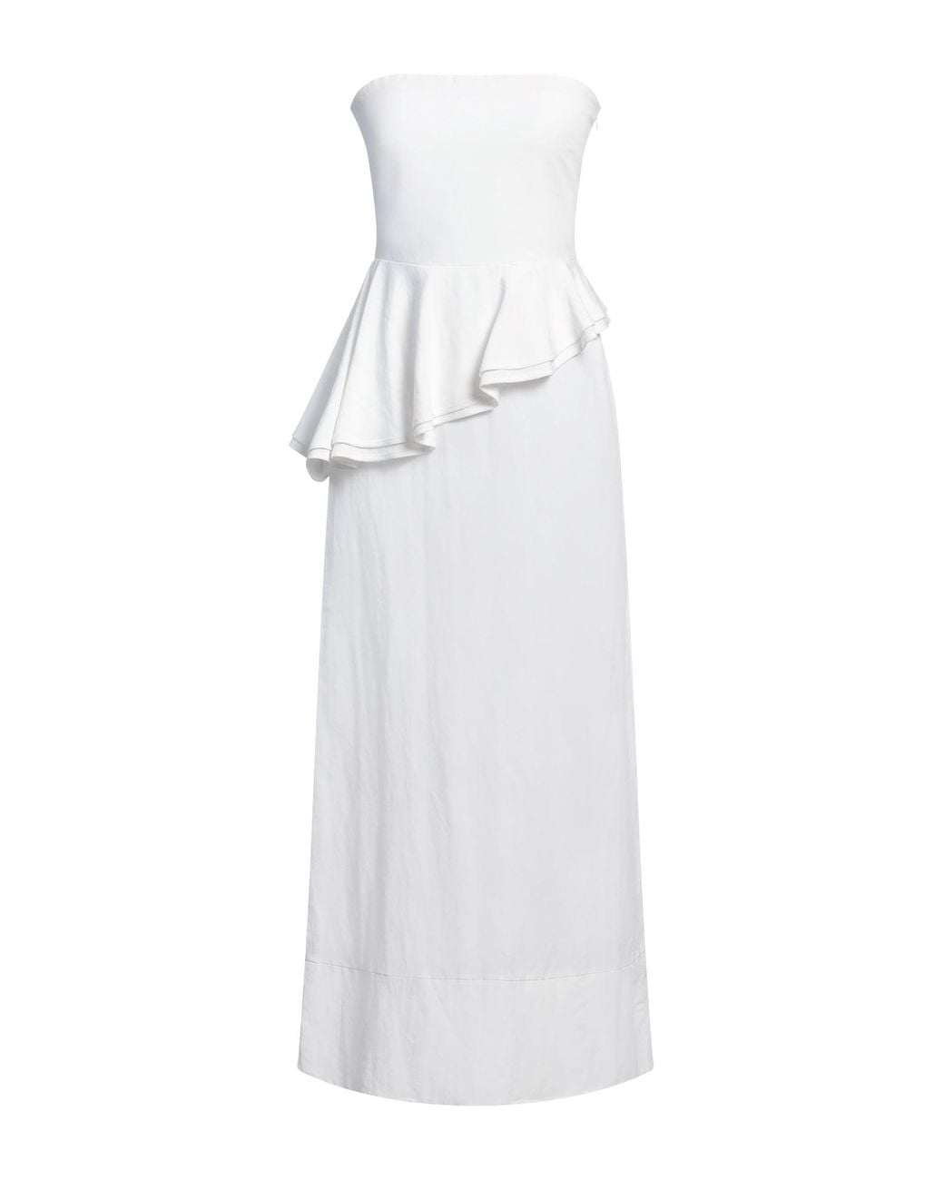Kaos White Maxi Dress Viscose, Linen