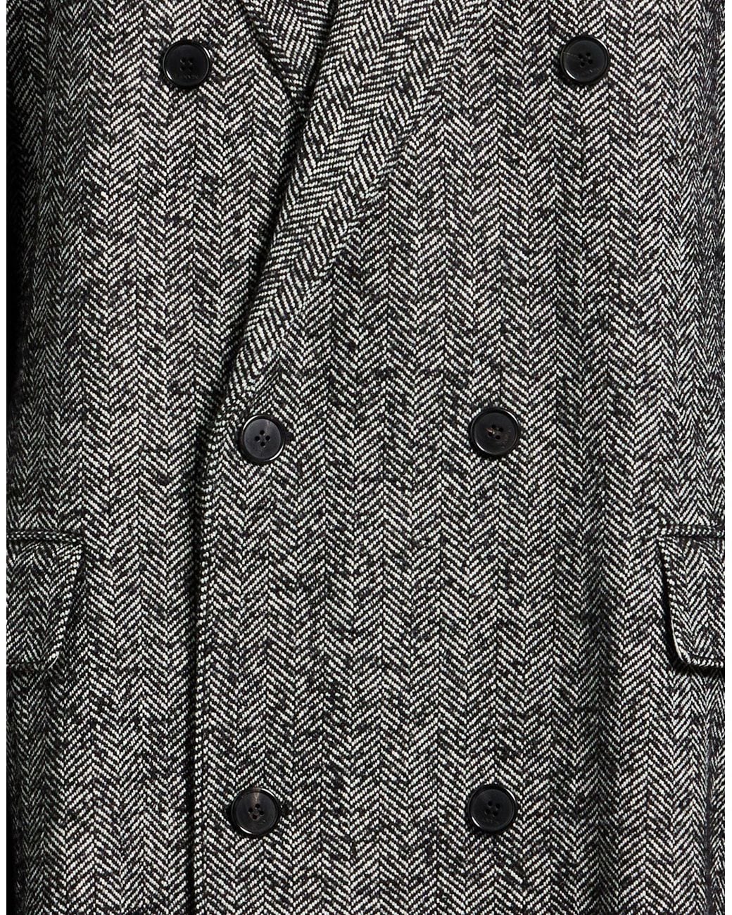 Lanvin Gray Coat Virgin Wool, Polyamide, Elastane for men