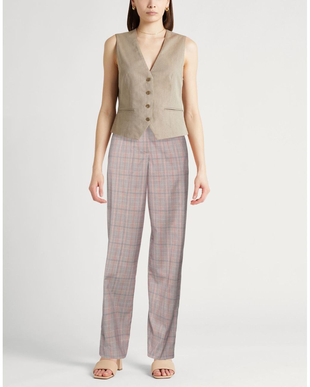 .., merci italia Gray Pants Polyester, Viscose, Elastane