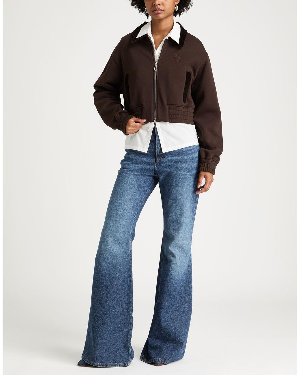 Sandro Brown Jacket Cotton, Polyester
