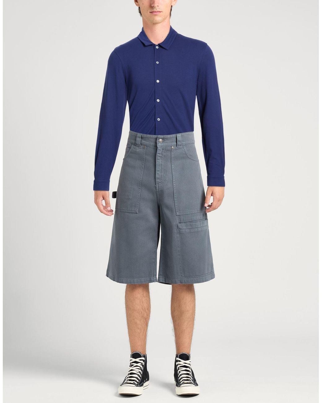 Alpha Studio Blue Midnight Shirt Cotton, Elastane for men
