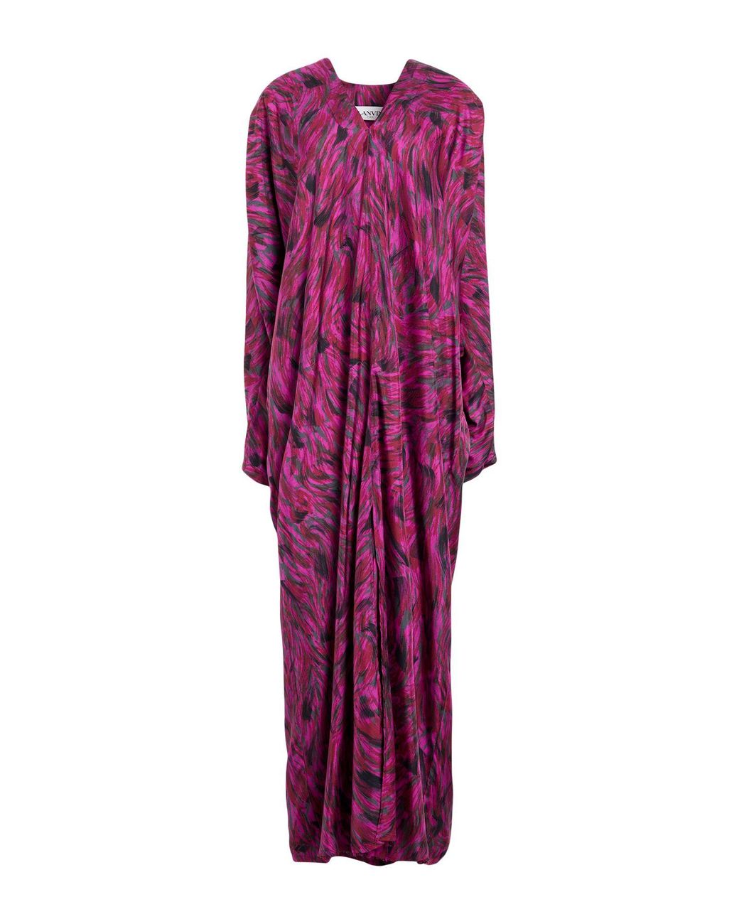 Lanvin Purple Fuchsia Maxi Dress Silk