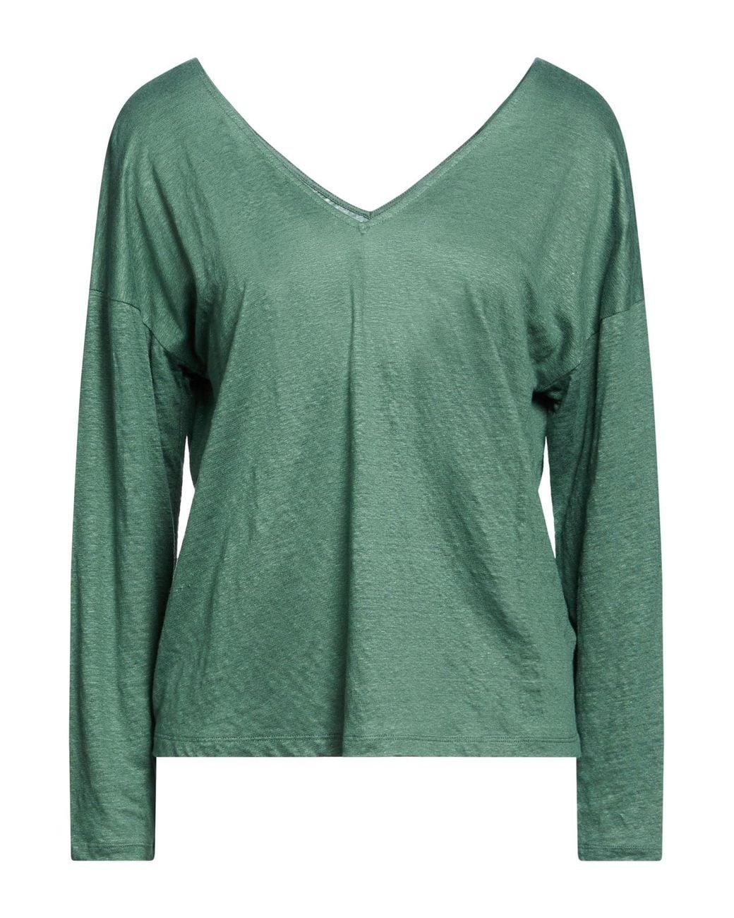 Majestic Filatures Green Emerald T-Shirt Linen, Elastane
