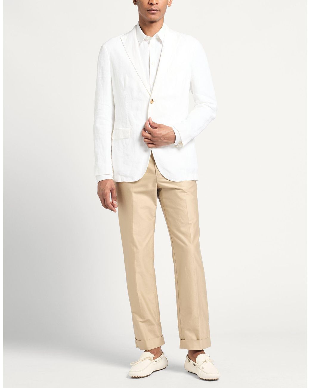 Boglioli White Blazer Linen for men