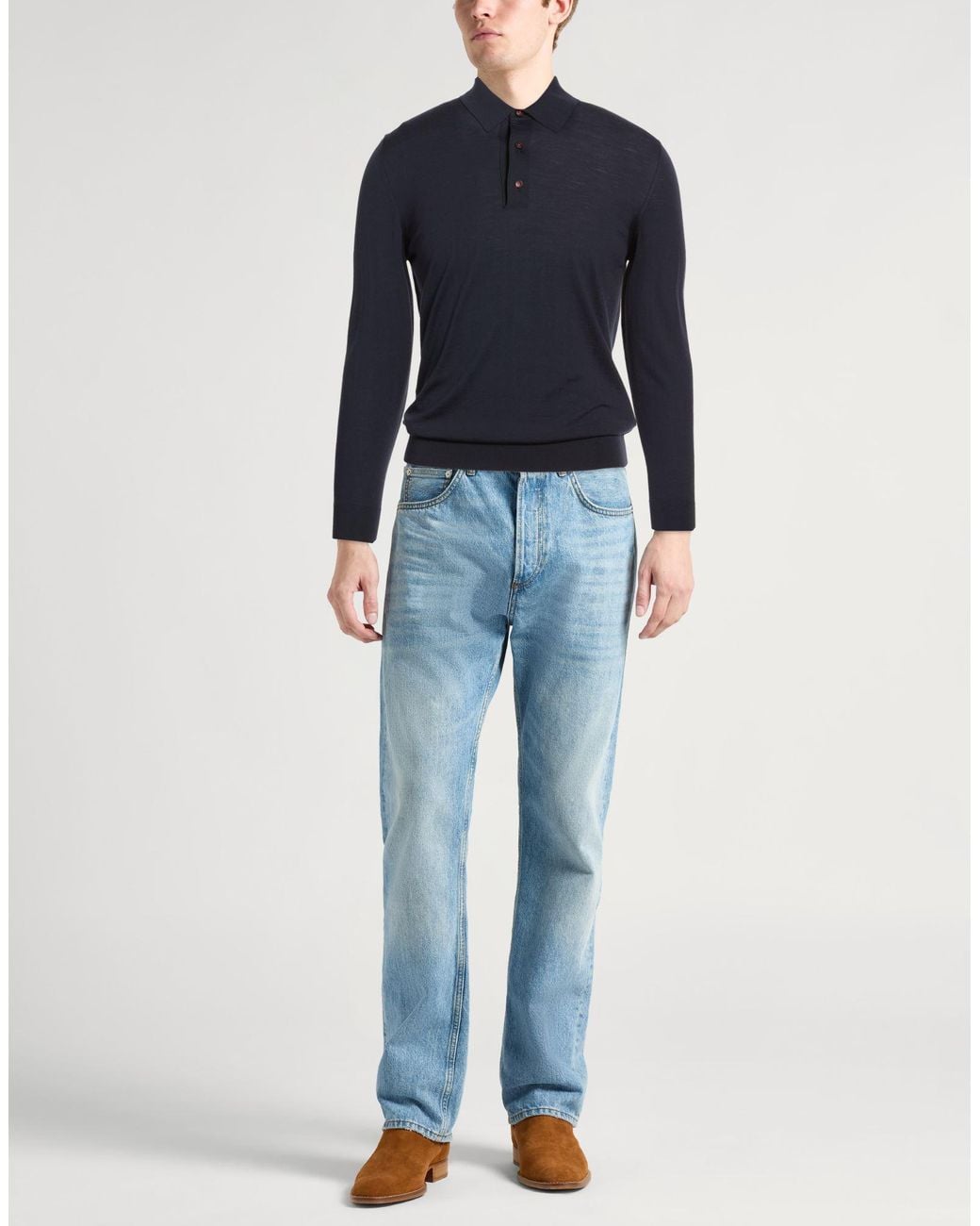 Kiton Blue Midnight Sweater Wool for men