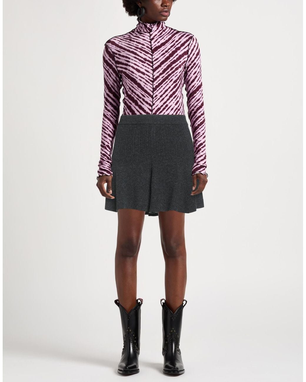 Ganni Gray Mini Skirt