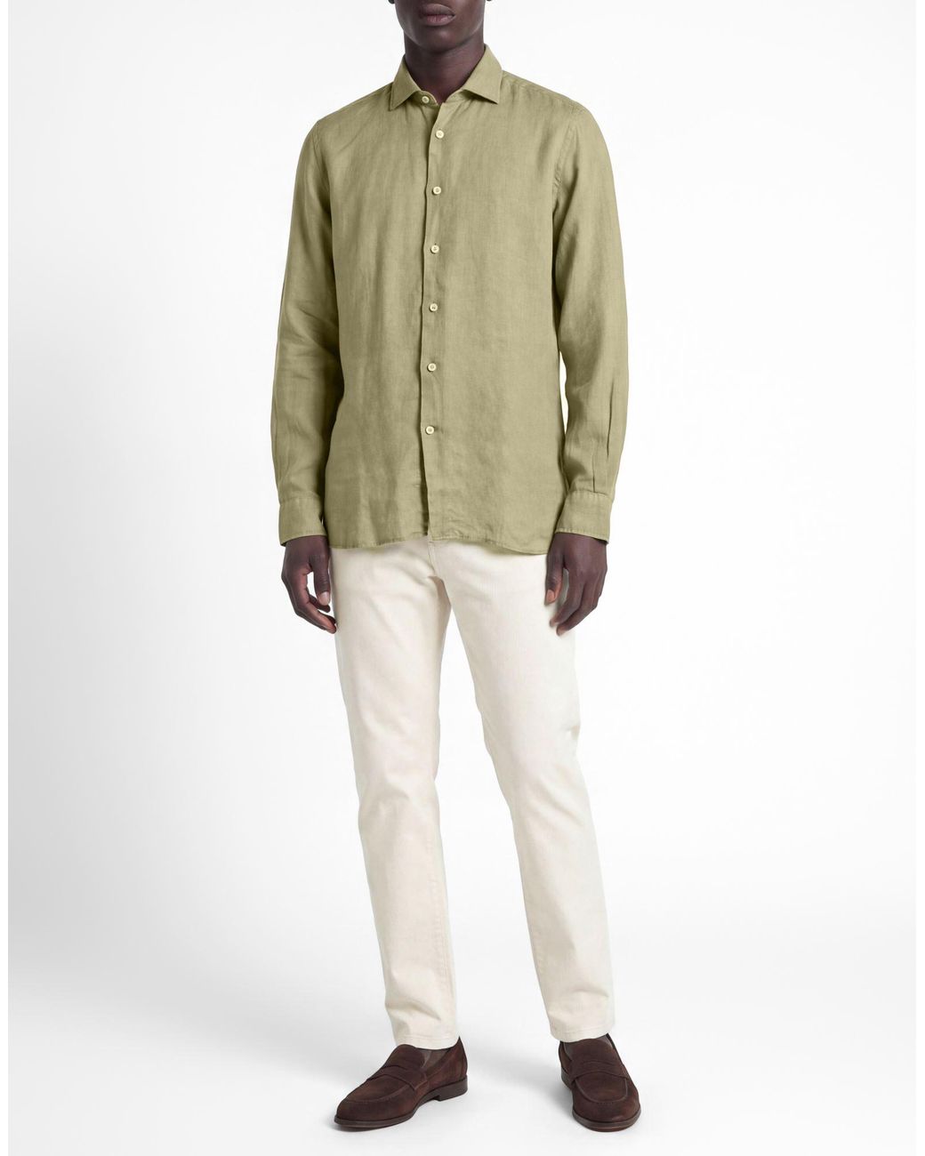 Rosso Malaspino Green Military Shirt Linen for men