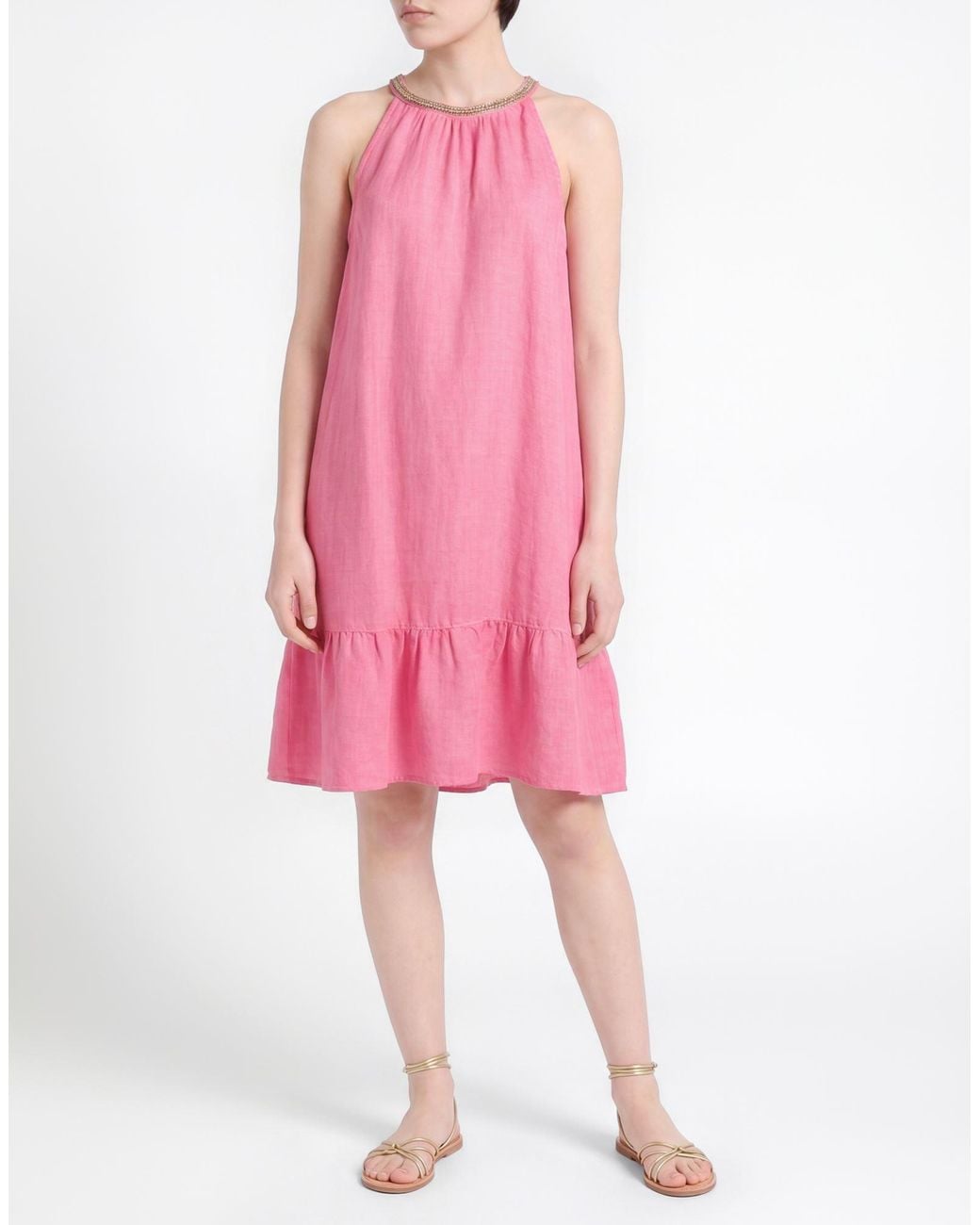 120% Lino Pink Mini Dress