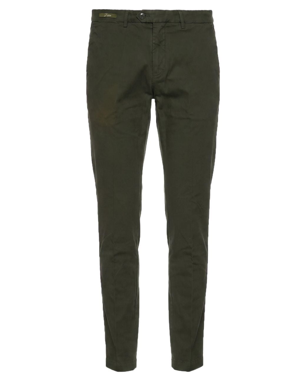 Entre Amis Green Military Pants Cotton, Elastane for men