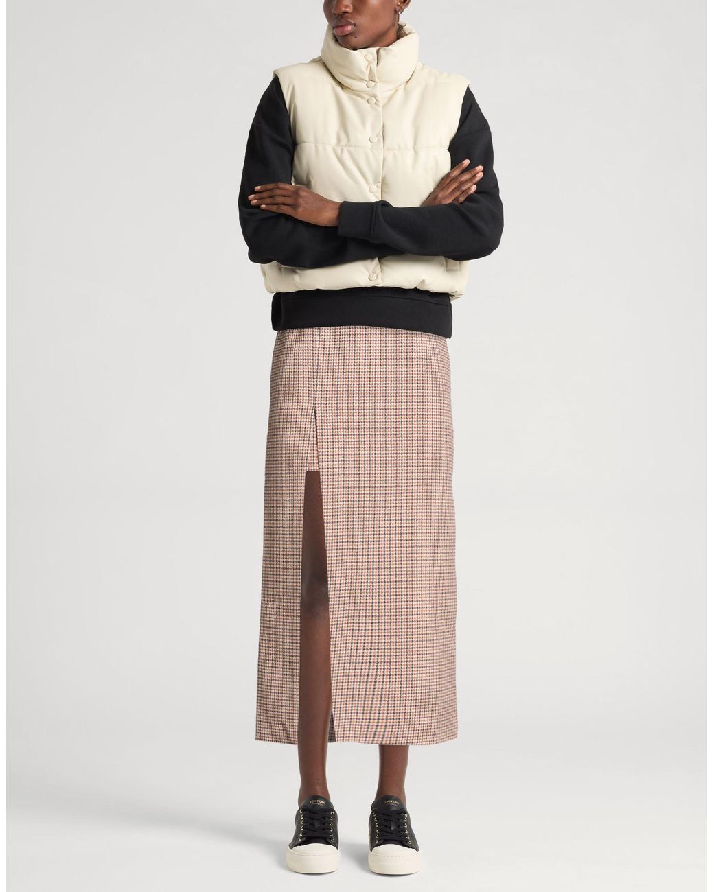 Sandro Brown Midi Skirt