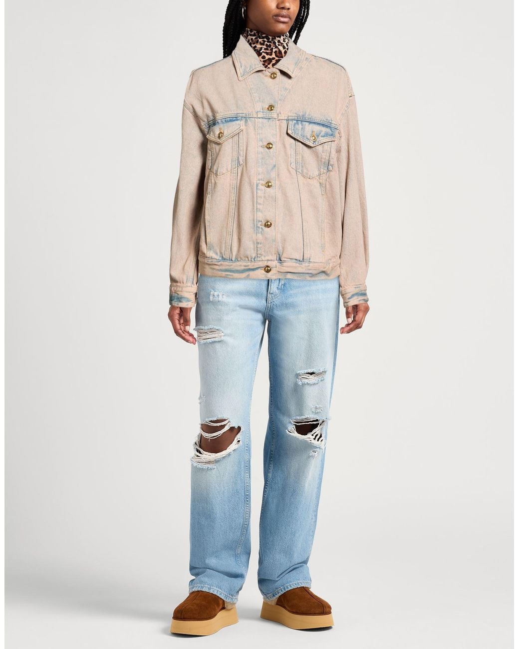 Palm Angels Natural Denim Outerwear Cotton