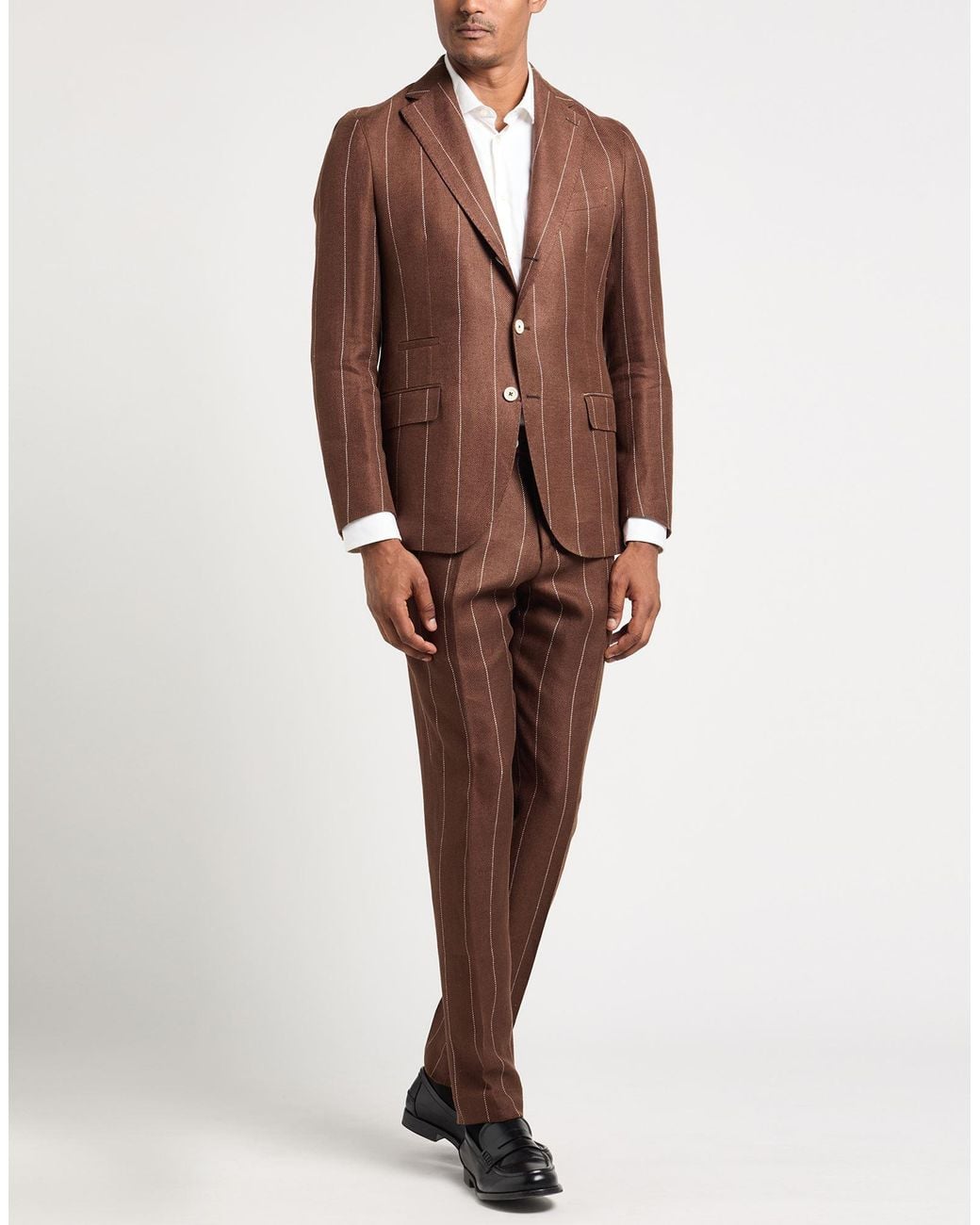 Eleventy Brown Suit Linen, Wool, Silk for men