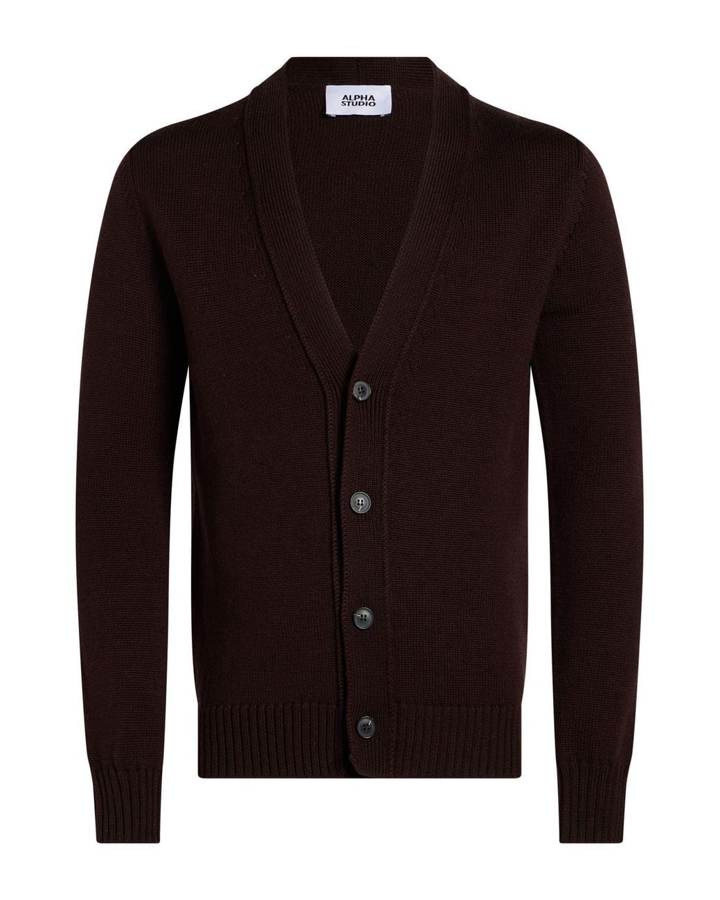 Alpha Studio Black Chocolate Cardigan Merino Wool for men