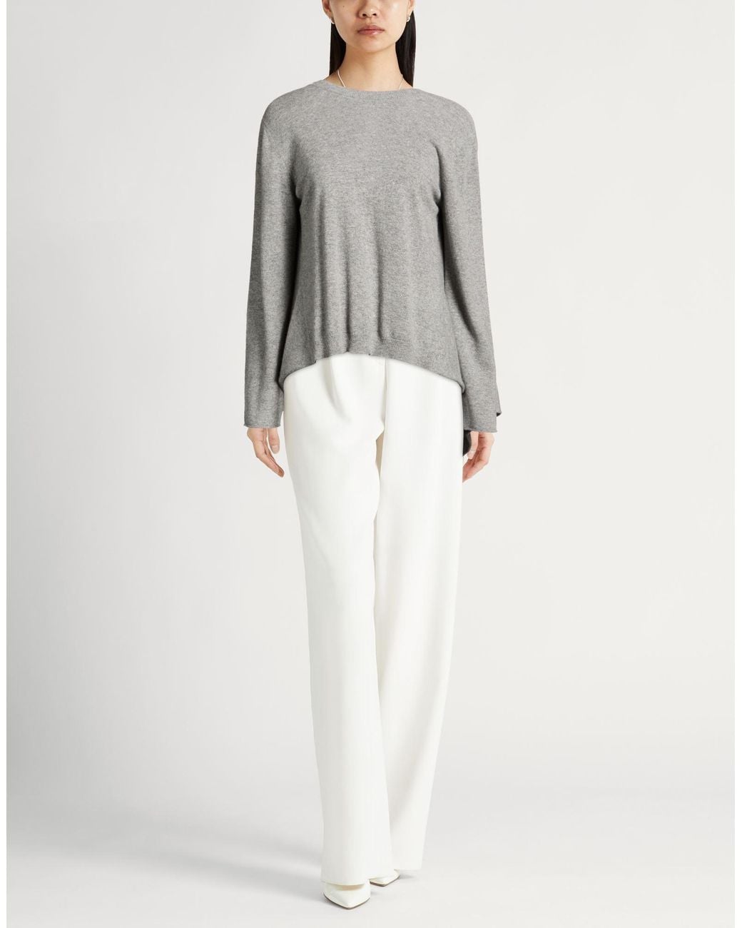 Fabiana Filippi Gray Cardigan Virgin Wool, Silk, Cashmere