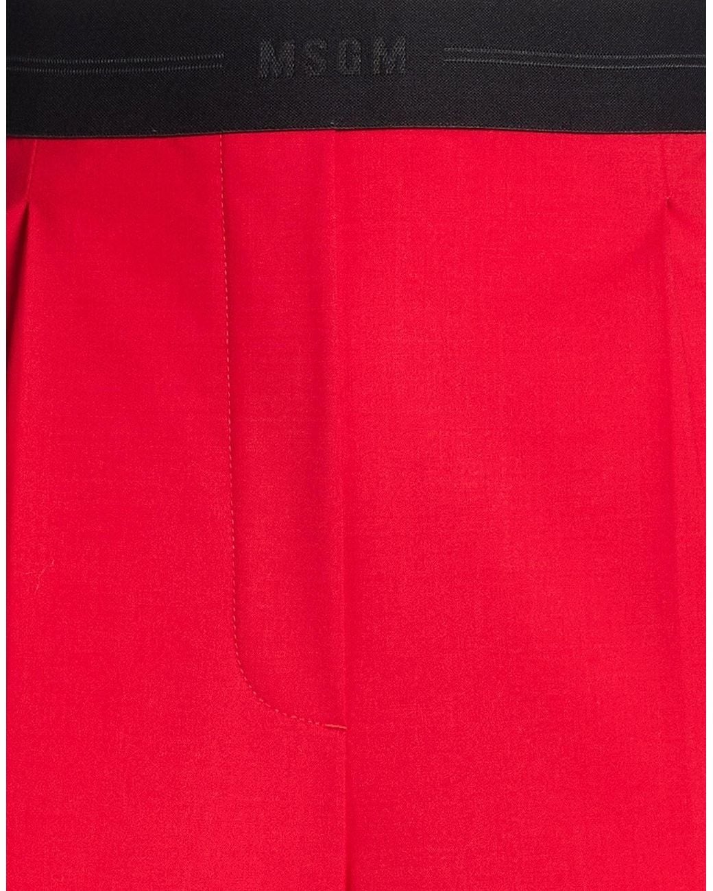 MSGM Red Pants Virgin Wool, Elastane