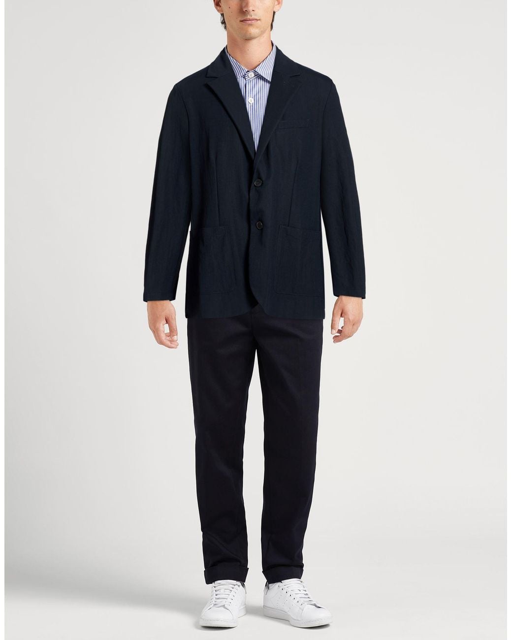Harris Wharf London Blue Midnight Blazer Viscose, Polyamide for men