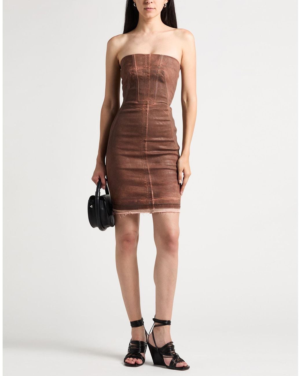 Rick Owens Brown Mini Dress