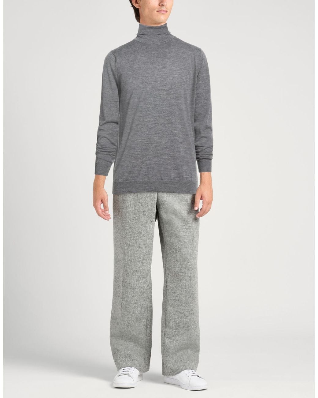 Jeordie's Gray Turtleneck Merino Wool for men