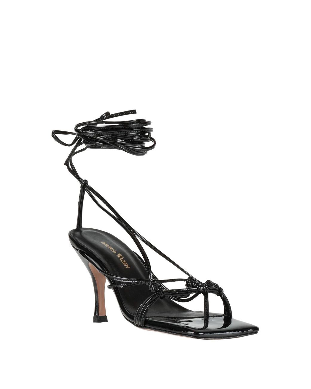 Andrea Wazen Black Thong Sandal Leather