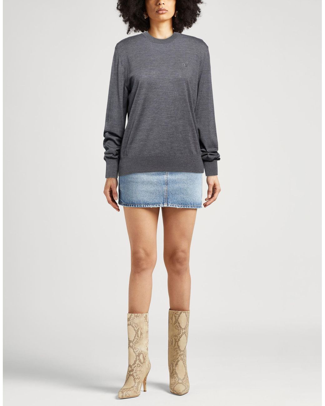 DSquared² Gray Sweater Virgin Wool