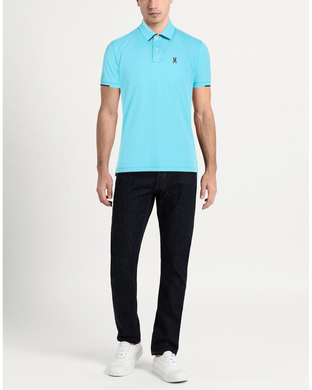 Psycho Bunny Blue Polo Shirt Polyester for men