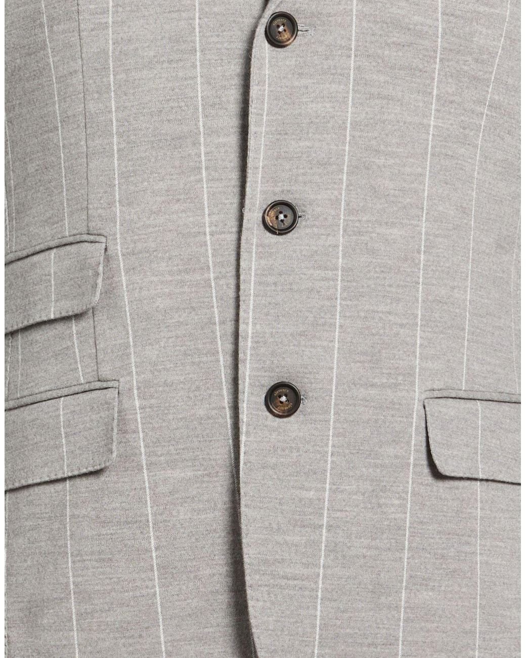 Eleventy Gray Light Blazer Wool, Cotton for men
