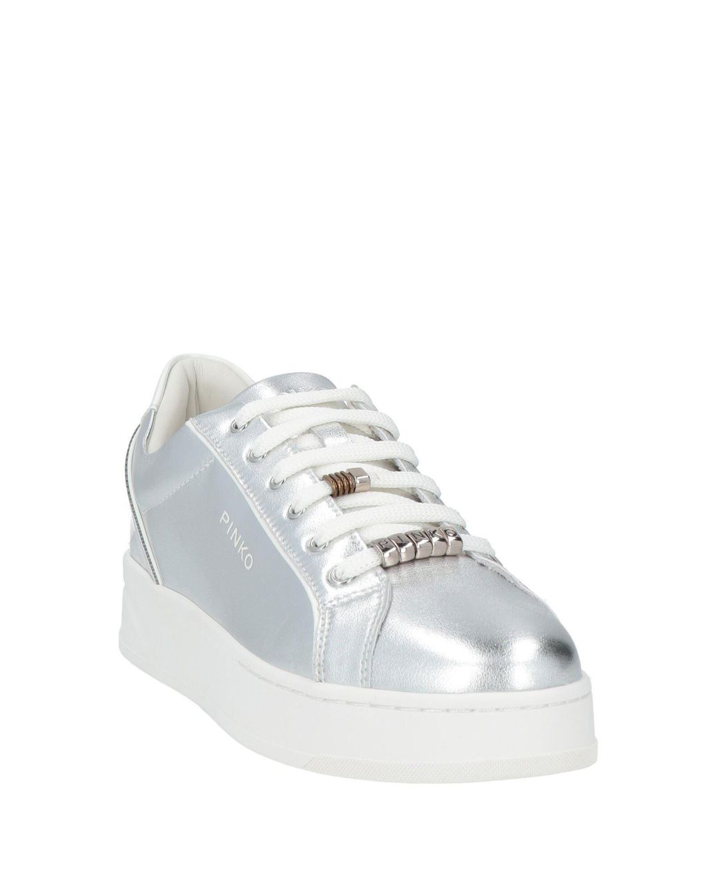 Pinko White Sneakers Leather, Synthetic Material