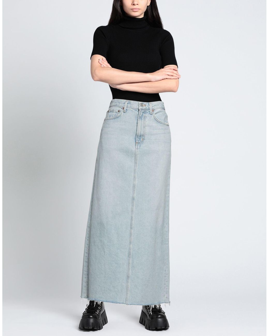 Agolde Blue Denim Skirt
