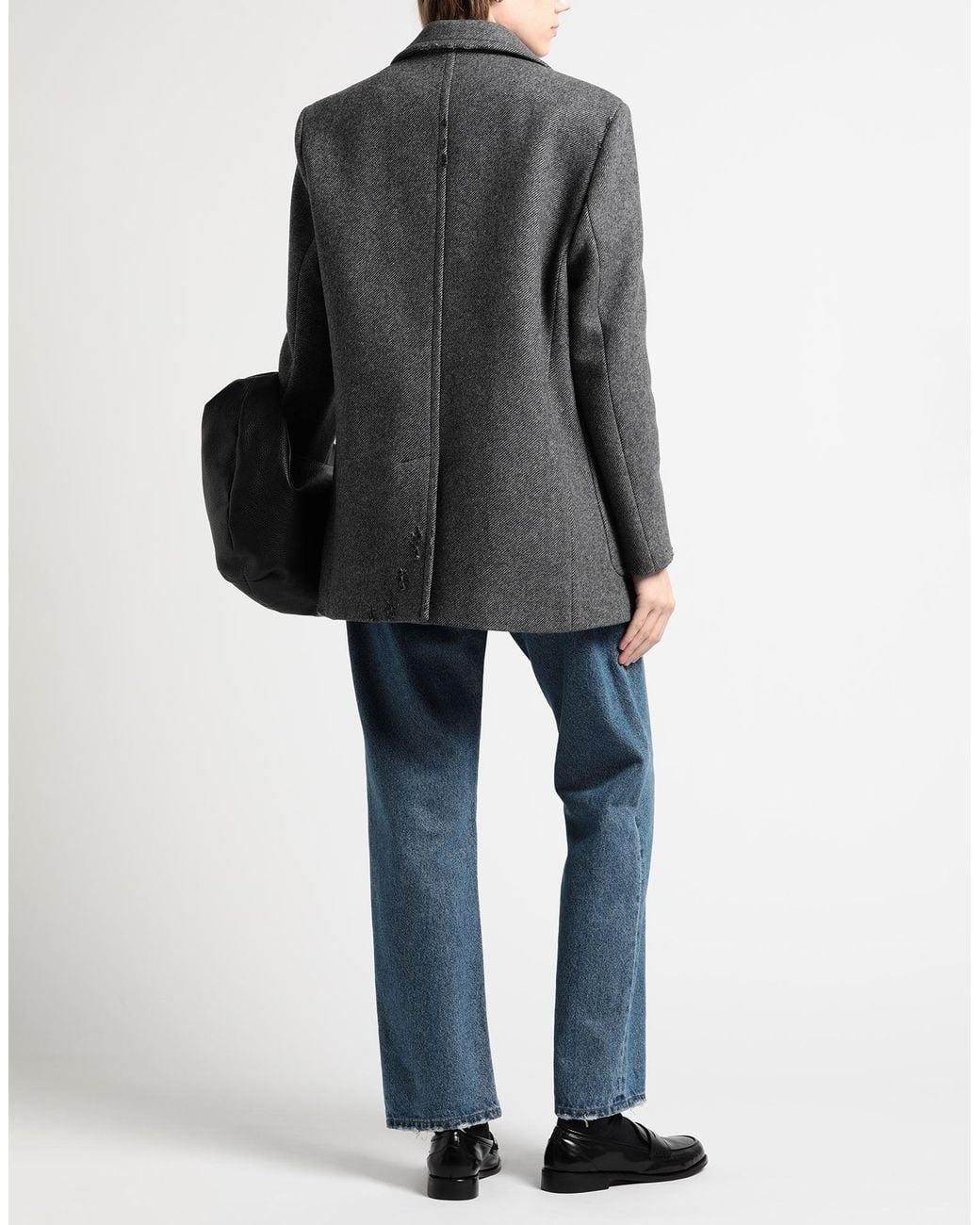 MSGM Gray Coat Wool, Polyamide