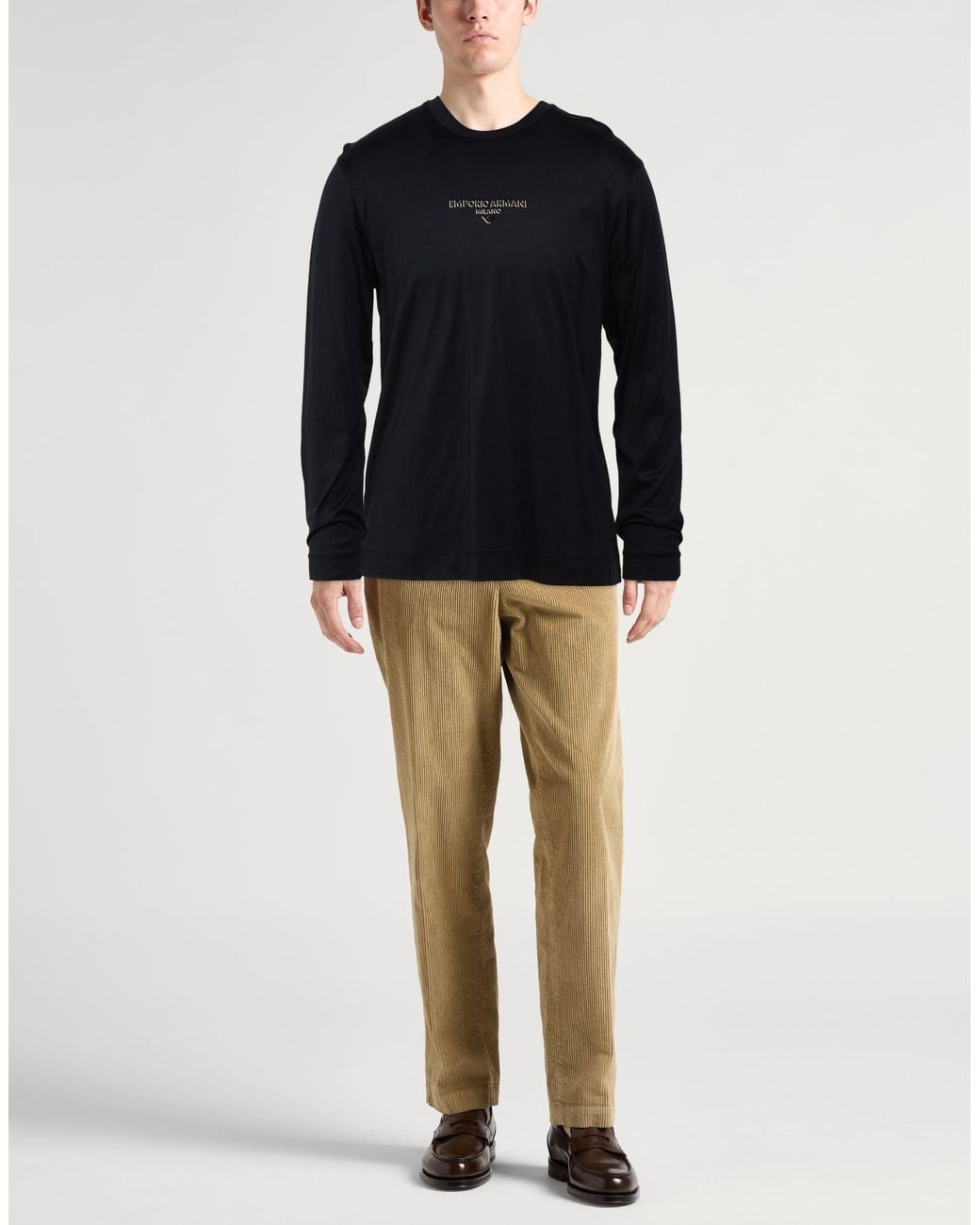 Emporio Armani Blue T-Shirt Lyocell, Cotton for men