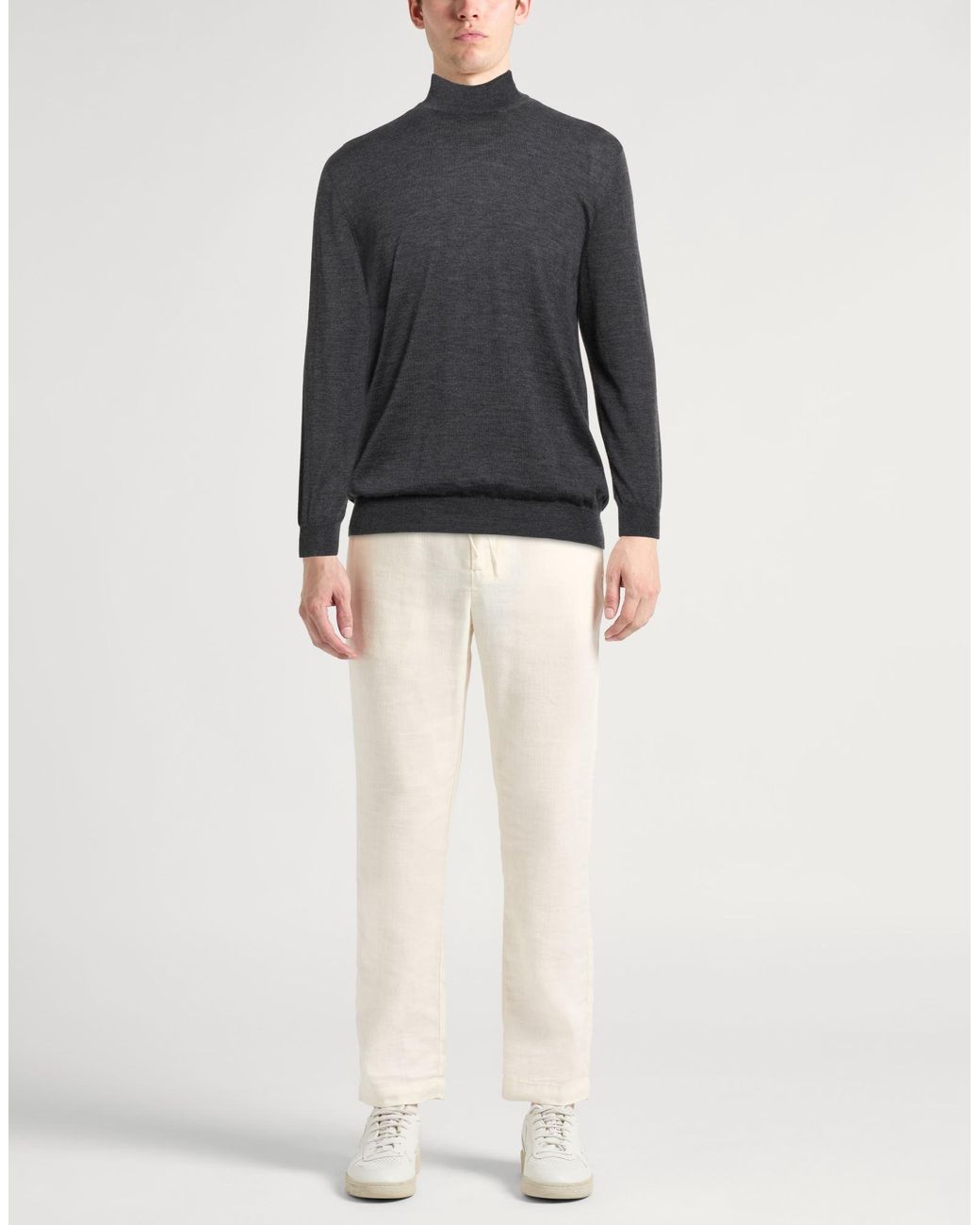 Malo Gray Turtleneck Cashmere for men
