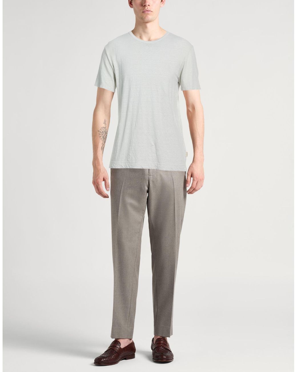 Crossley White T-Shirt Linen, Elastane for men