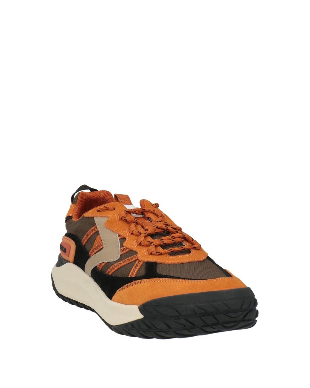 Voile Blanche Brown Camel Sneakers Leather, Textile Fibers for men