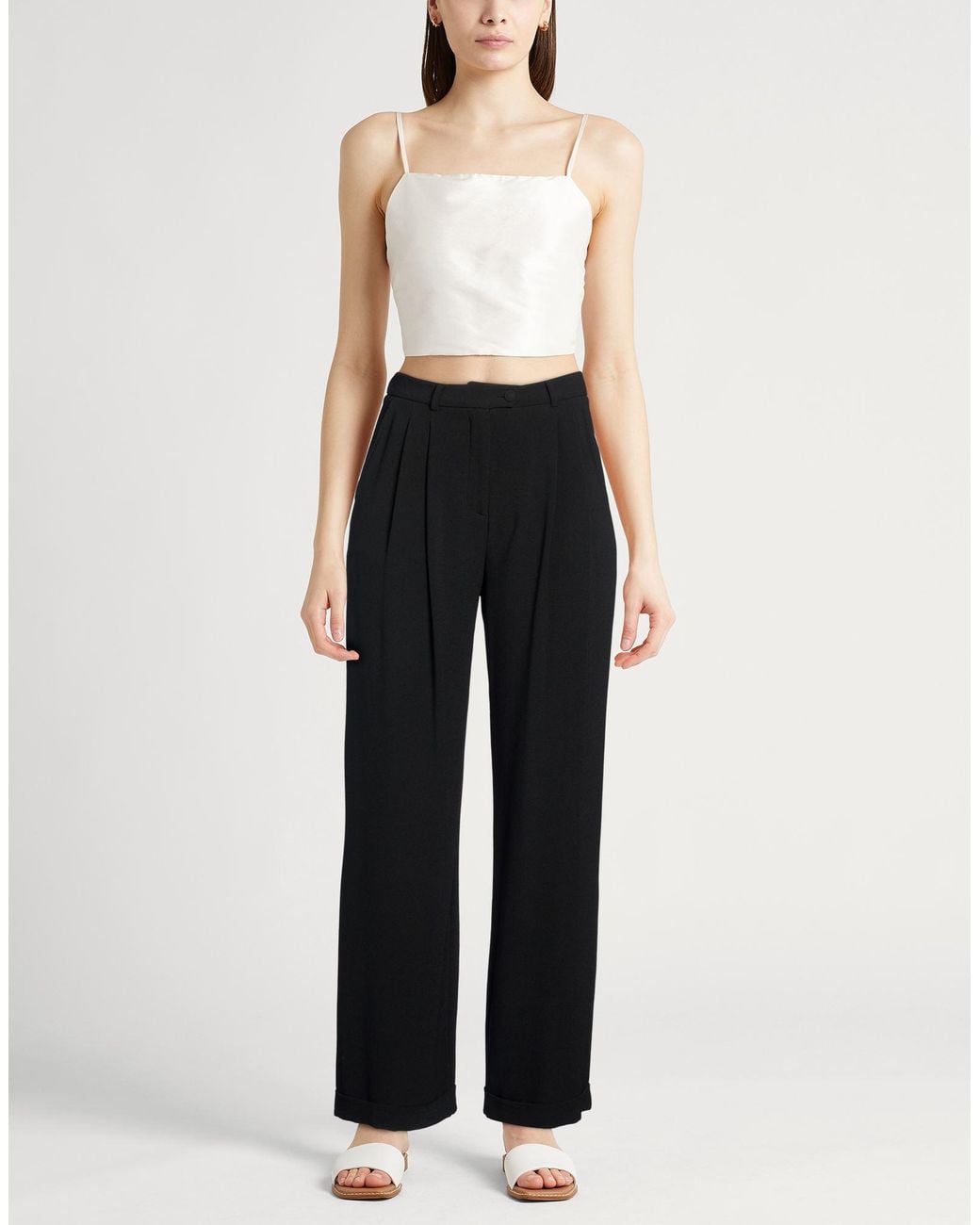 Emporio Armani Black Pants Polyester, Elastane
