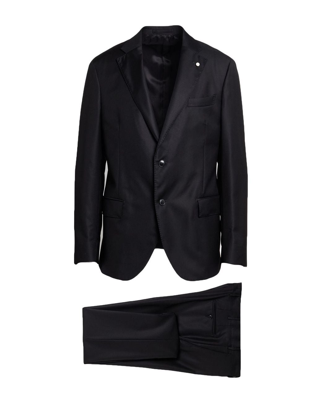 Luigi Bianchi Black Suit Virgin Wool for men