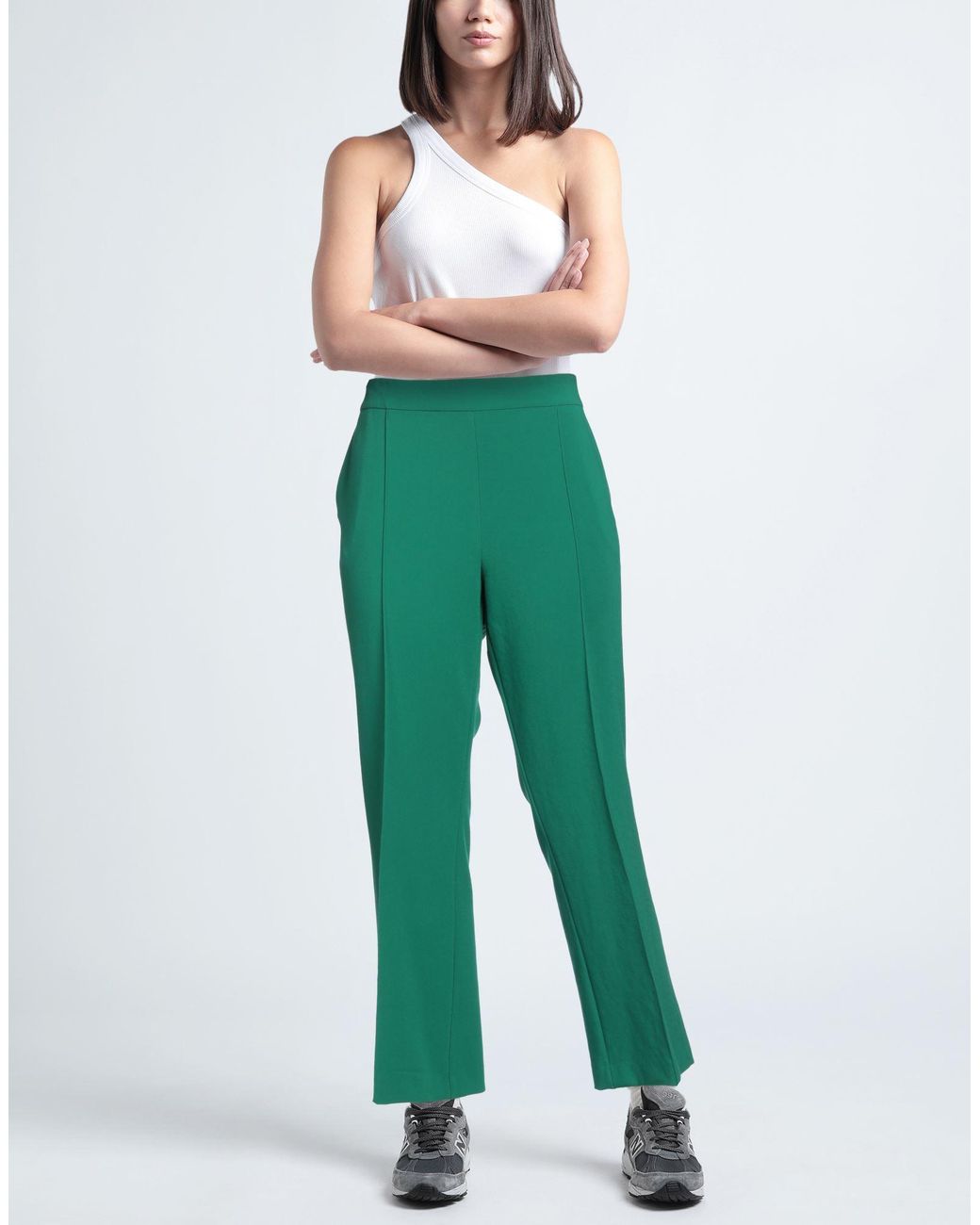 Clips More Green Pants Polyester, Viscose, Elastane