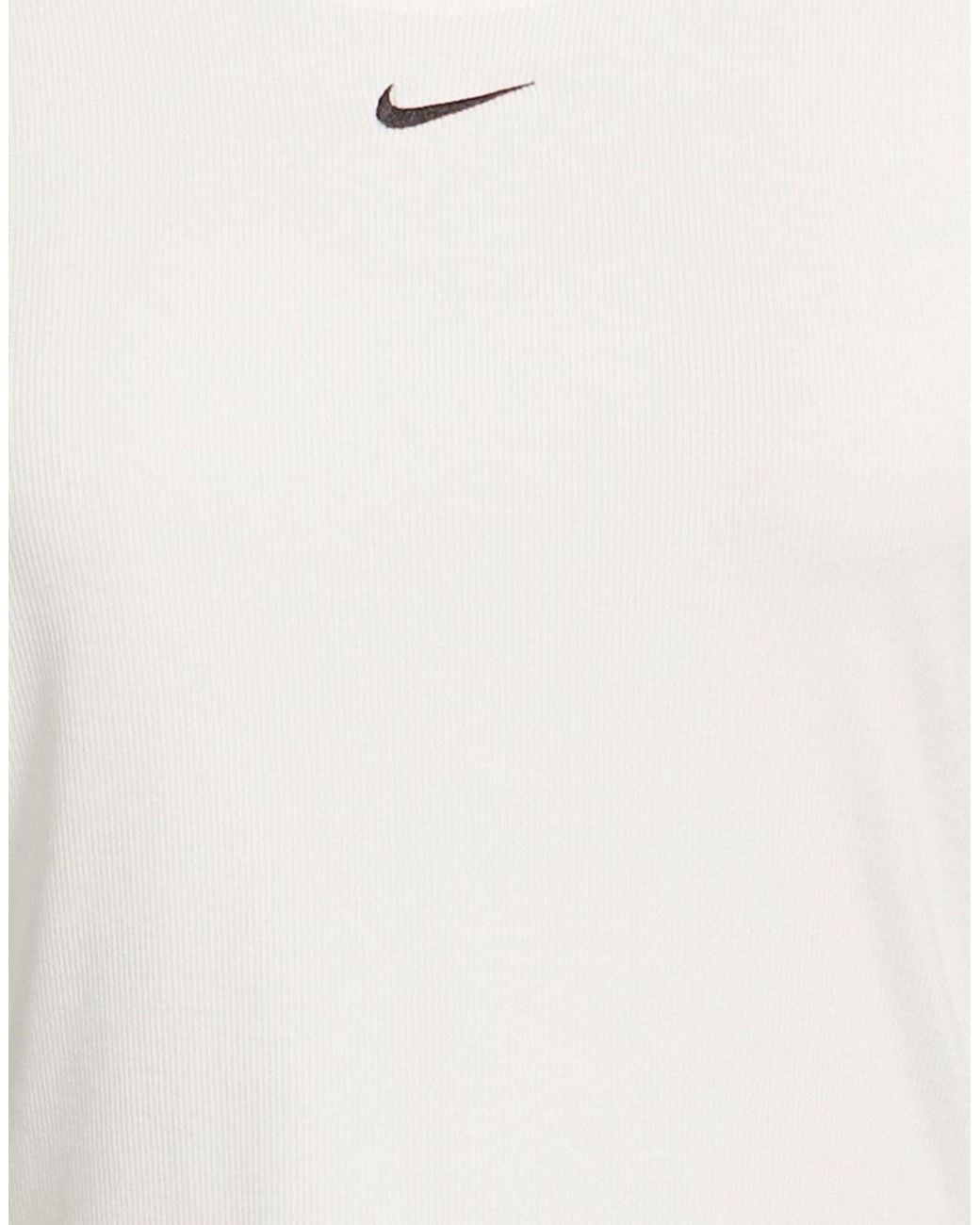 Nike White T-Shirt Polyester, Lyocell, Elastane