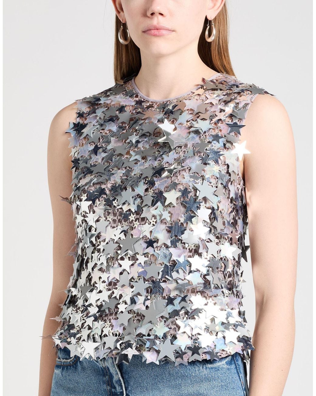 MSGM Gray Top Cotton