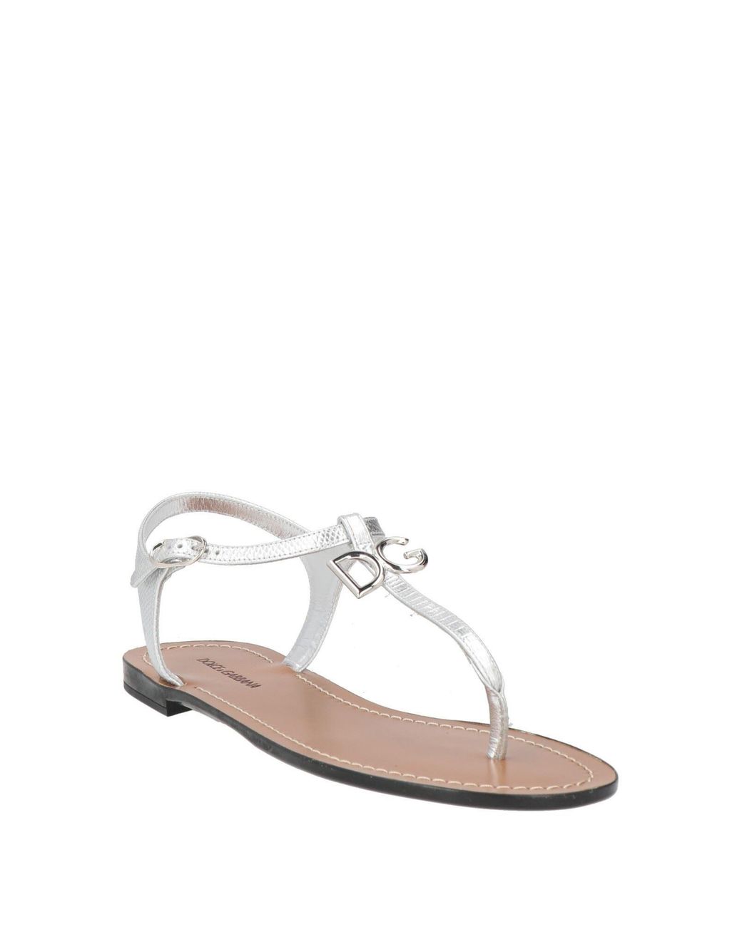Dolce & Gabbana White Thong Sandal Calfskin