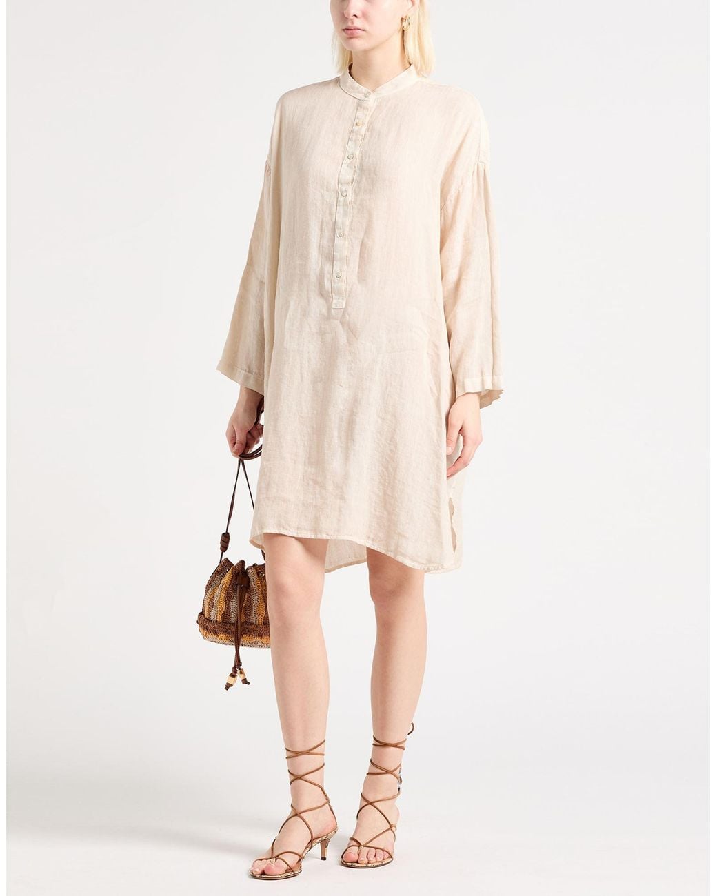 120% Lino White Mini Dresses