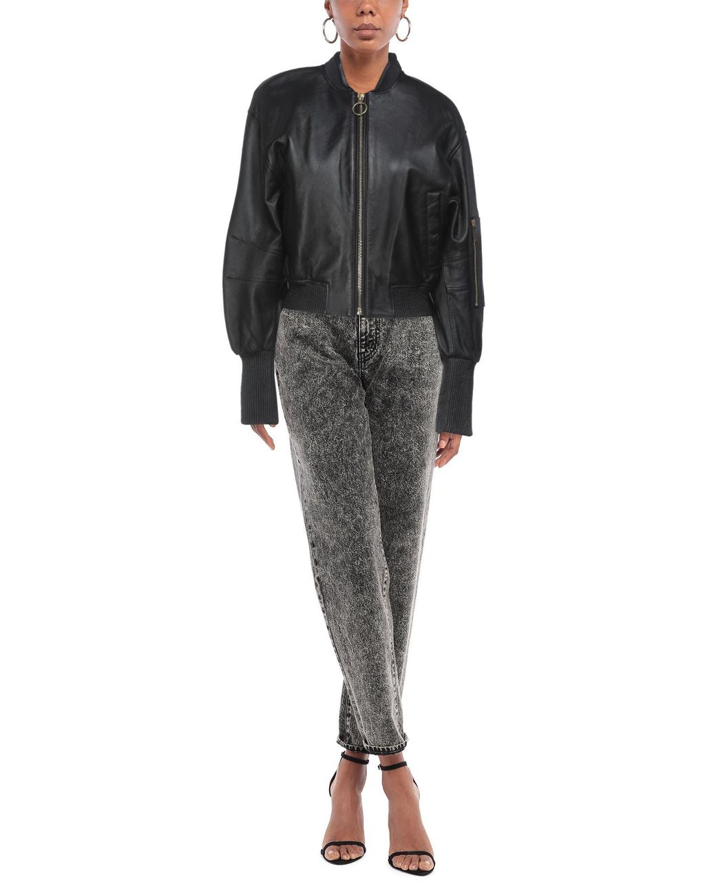 Versace Jeans Couture Black Jacket Lambskin, Polyester