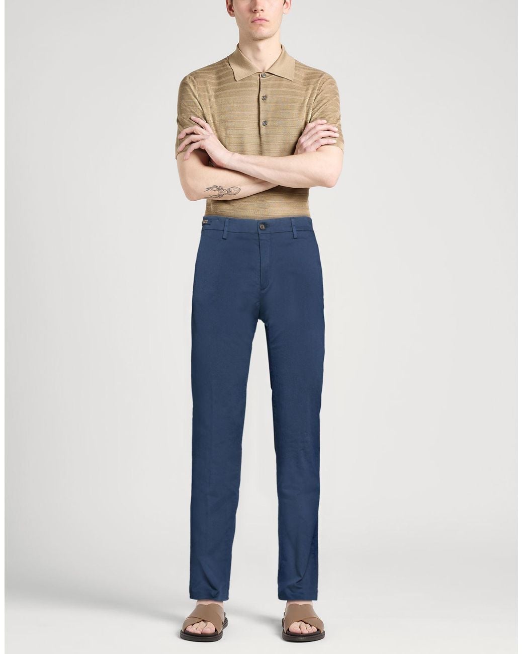 Paul & Shark Blue Pants Cotton, Elastane for men