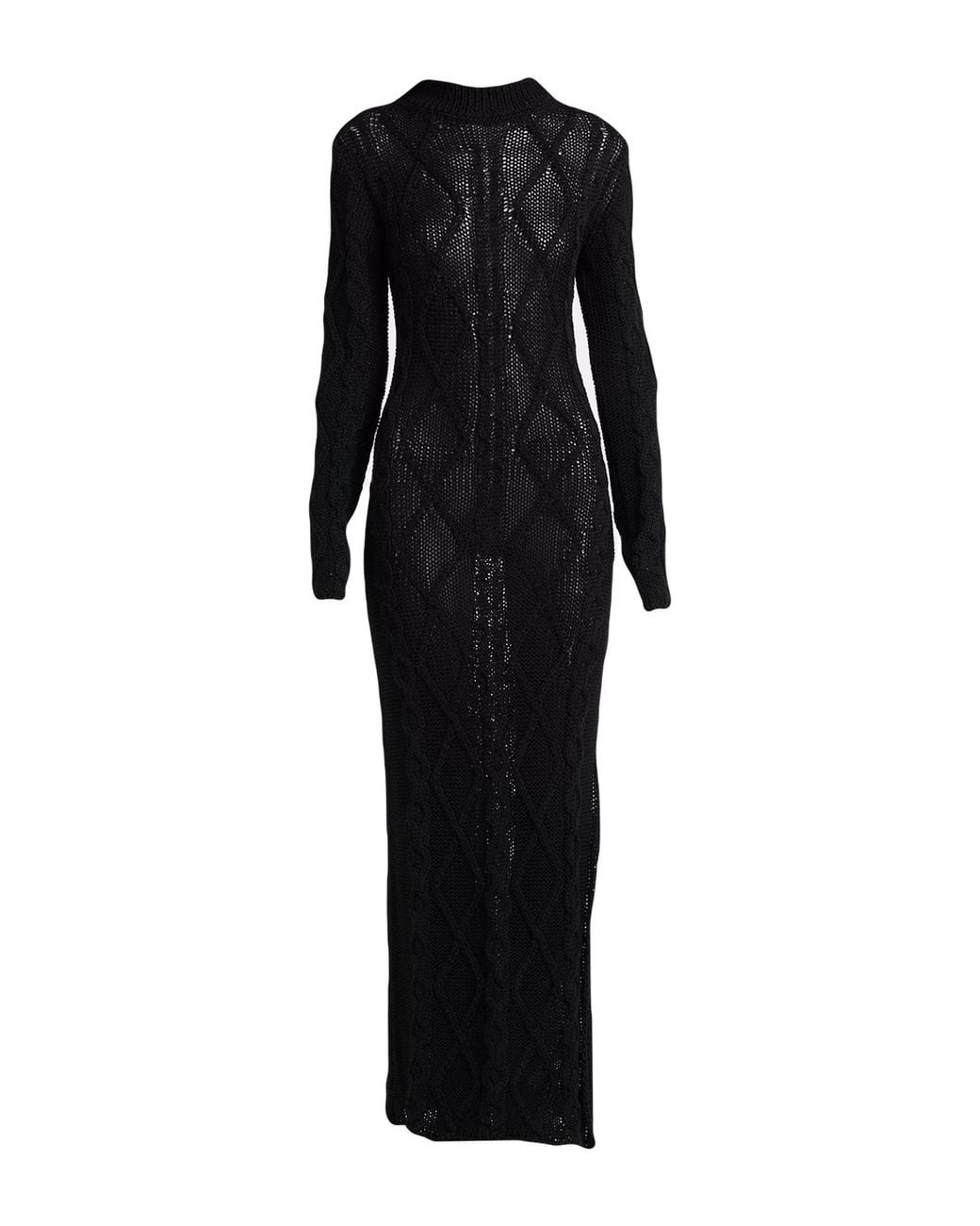 Liviana Conti Black Maxi Dress Virgin Wool
