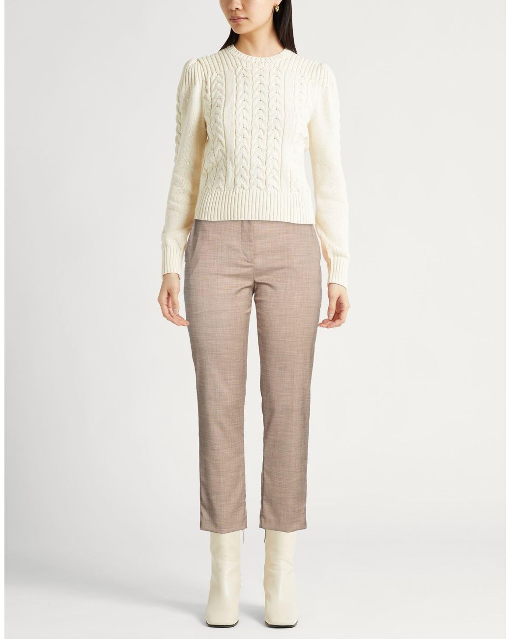 Liu Jo Natural Sand Pants Polyester, Viscose, Elastane